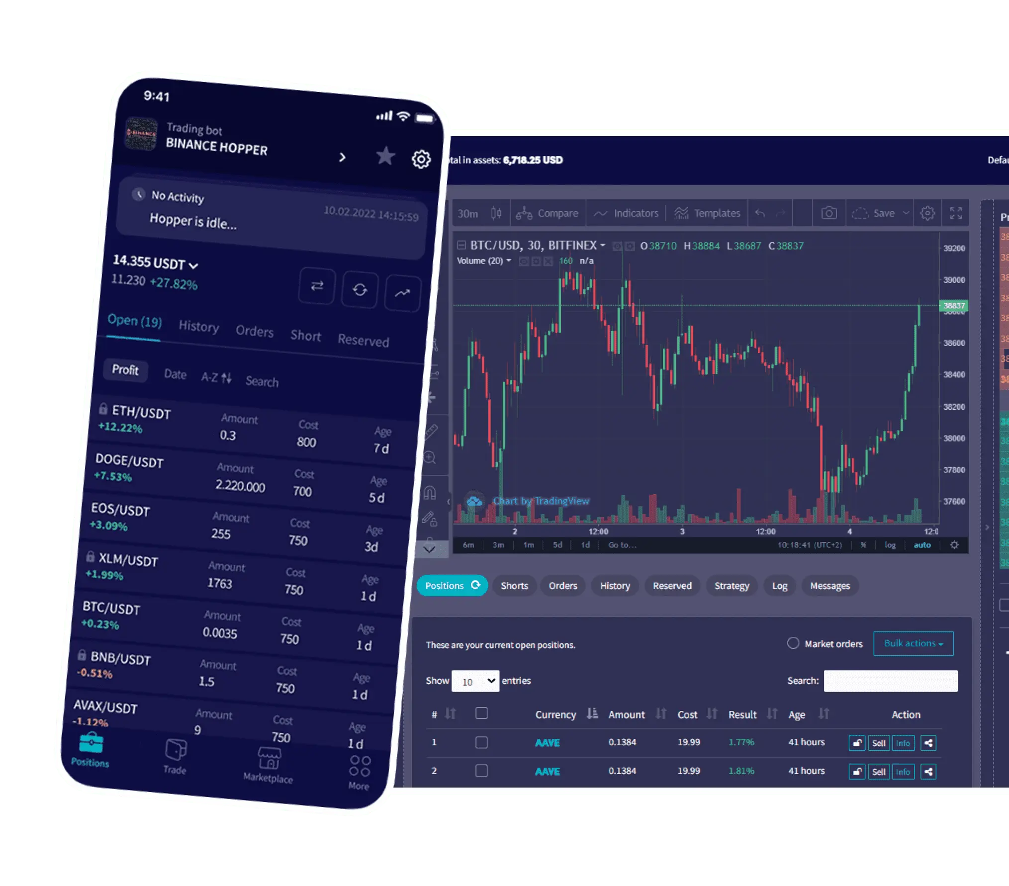 Cryptohopper dashboard phone